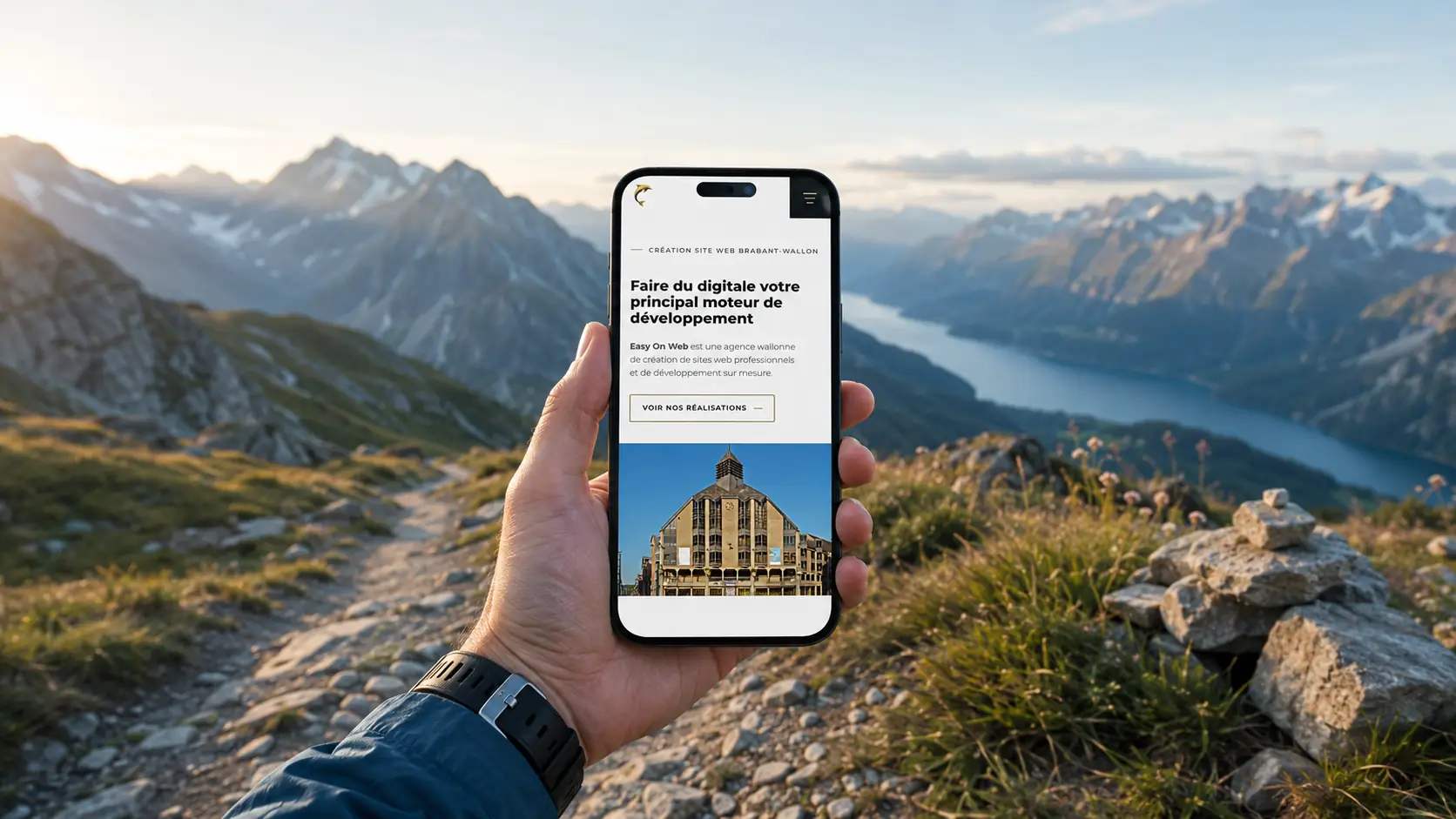 Mockup agence web Easy On Web — Wallonie, Brabant Wallon